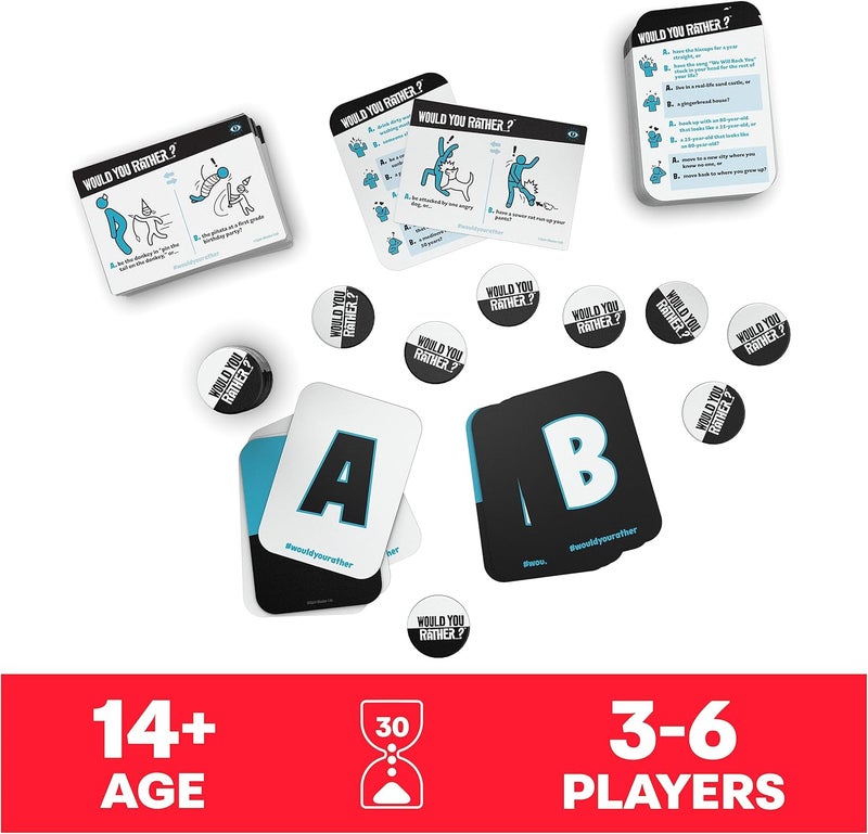 Spin Master Games هل تفضل؟ لعبة بطاقات مضحكة للحفلات للجامعة، أصدقاء العيد، أعياد الميلاد، والمزيد، للمراهقين والبالغين، 3-6 لاعبين، للأعمار 14 وما فوق - Image 2